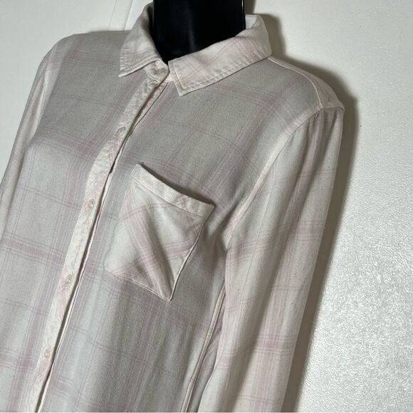Rails Pink Hunter Plaid Shirt White Rose Long Sleeve Relaxed Button Up Shirt M - Picture 5 of 16